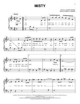 page one of Misty (Very Easy Piano)