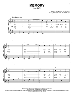 page one of Memory (from Cats) (Very Easy Piano)