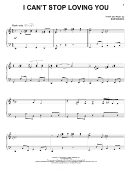 page one of I Can't Stop Loving You (Piano Solo)