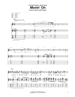 page one of Movin' On (Guitar Tab)