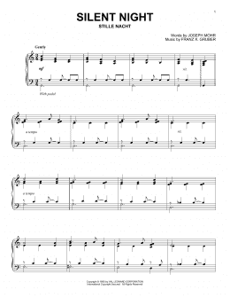 page one of Silent Night (Piano Solo)