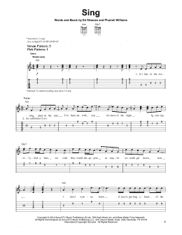 page one of Sing (Easy Guitar Tab)