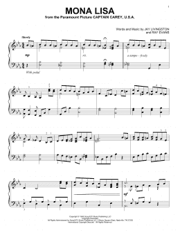 page one of Mona Lisa (Piano Solo)