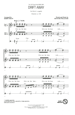 page one of Drift Away (SSA Choir)