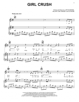 page one of Girl Crush (Piano, Vocal & Guitar Chords (Right-Hand Melody))