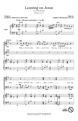 page one of Leaning On Jesus (SATB Choir)