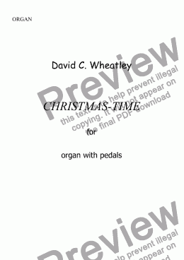 page one of Christmas-time for organ by David Wheatley 