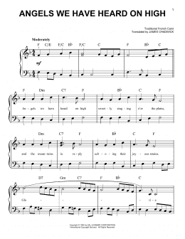 page one of Angels We Have Heard On High (Very Easy Piano)