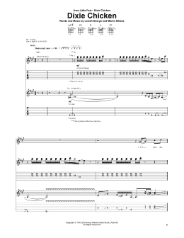 page one of Dixie Chicken (Guitar Tab)