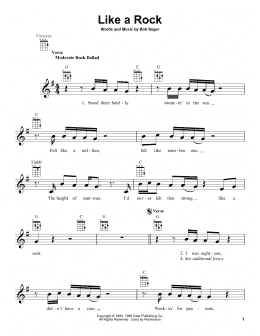 page one of Like A Rock (Ukulele)