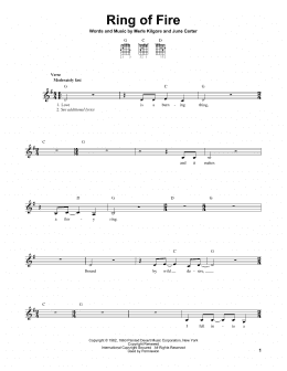 page one of Ring Of Fire (Easy Guitar)