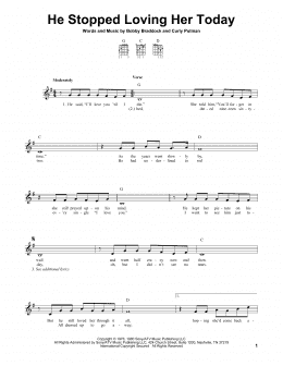 page one of He Stopped Loving Her Today (Easy Guitar)