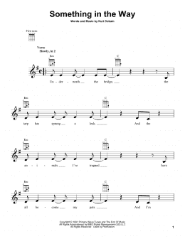 page one of Something In The Way (Ukulele)