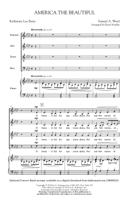 page one of America, The Beautiful (SATB Choir)