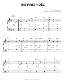 page one of The First Noel (Very Easy Piano)