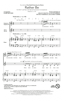 page one of Rather Be (SSAA Choir)