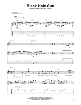 page one of Black Hole Sun (Guitar Tab (Single Guitar))