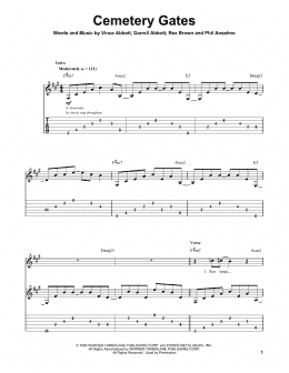 page one of Cemetery Gates (Guitar Tab (Single Guitar))