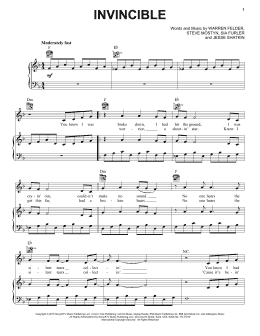 page one of Invincible (Piano, Vocal & Guitar Chords (Right-Hand Melody))