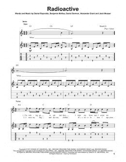 page one of Radioactive (Solo Guitar)