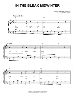 page one of In The Bleak Midwinter (Very Easy Piano)