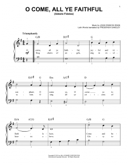 page one of O Come, All Ye Faithful (Adeste Fideles) (Very Easy Piano)