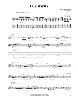 page one of Fly Away (Guitar Tab)