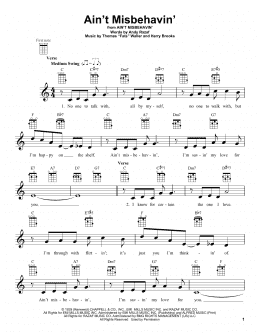 page one of Ain't Misbehavin' (Ukulele)