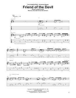 page one of Friend Of The Devil (Guitar Tab)