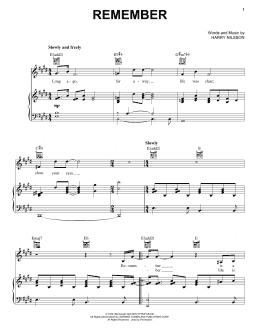 page one of Remember (Piano, Vocal & Guitar Chords (Right-Hand Melody))