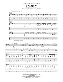 page one of Truckin' (Guitar Tab)