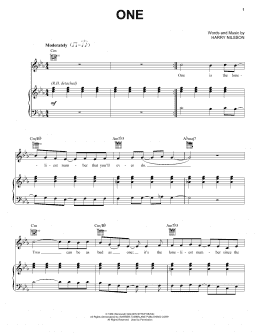 page one of One (Piano, Vocal & Guitar Chords (Right-Hand Melody))