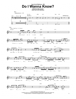 page one of Do I Wanna Know? (Bass Guitar Tab)