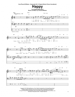 page one of Happy (Bass Guitar Tab)