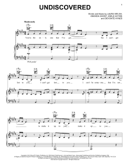 page one of Undiscovered (Piano, Vocal & Guitar Chords (Right-Hand Melody))