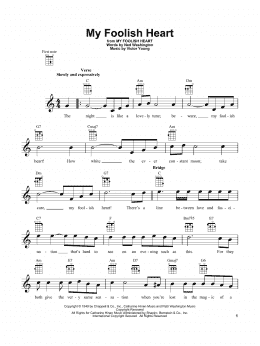 page one of My Foolish Heart (Ukulele)