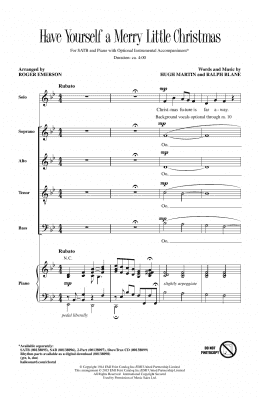 page one of Have Yourself A Merry Little Christmas (SATB Choir)