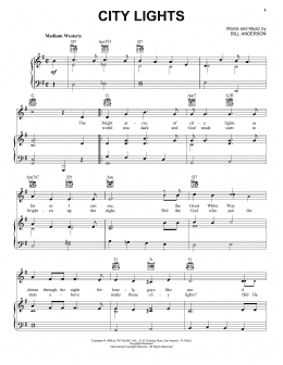 page one of City Lights (Piano, Vocal & Guitar Chords (Right-Hand Melody))