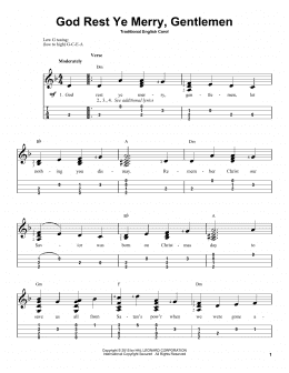 page one of God Rest Ye Merry, Gentlemen (Easy Ukulele Tab)