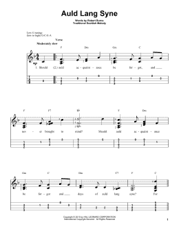 page one of Auld Lang Syne (Easy Ukulele Tab)