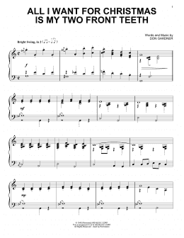 page one of All I Want For Christmas Is My Two Front Teeth (Piano Solo)