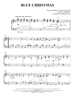 page one of Blue Christmas (Piano Solo)