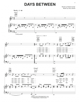 page one of Days Between (Piano, Vocal & Guitar Chords (Right-Hand Melody))