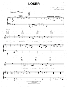 page one of Loser (Piano, Vocal & Guitar Chords (Right-Hand Melody))