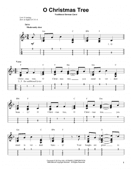 page one of O Christmas Tree (Easy Ukulele Tab)