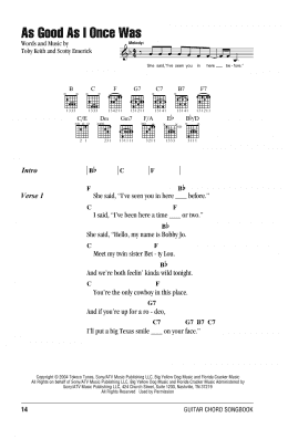 page one of As Good As I Once Was (Guitar Chords/Lyrics)