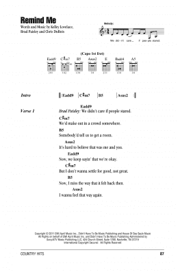 page one of Remind Me (Guitar Chords/Lyrics)