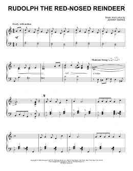 page one of Rudolph The Red-Nosed Reindeer (Piano Solo)