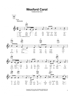 page one of Wexford Carol (Ukulele)