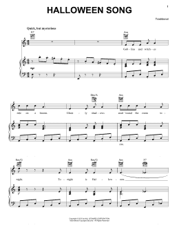 page one of Halloween Song (Piano, Vocal & Guitar Chords (Right-Hand Melody))